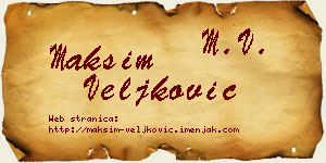 Maksim Veljković vizit kartica